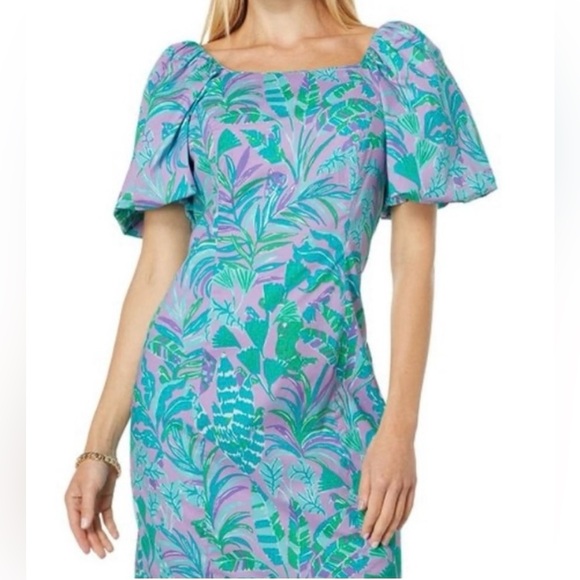 Lilly Pulitzer Dresses & Skirts - Lilly Pulitzer Floral Puff Sleeve Lettie Dress - Purple Iris on the chase NWT